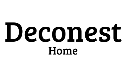 Black text 'Deconest Home' on a white background